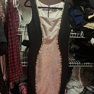 Jax Black and Gold Mini Dress